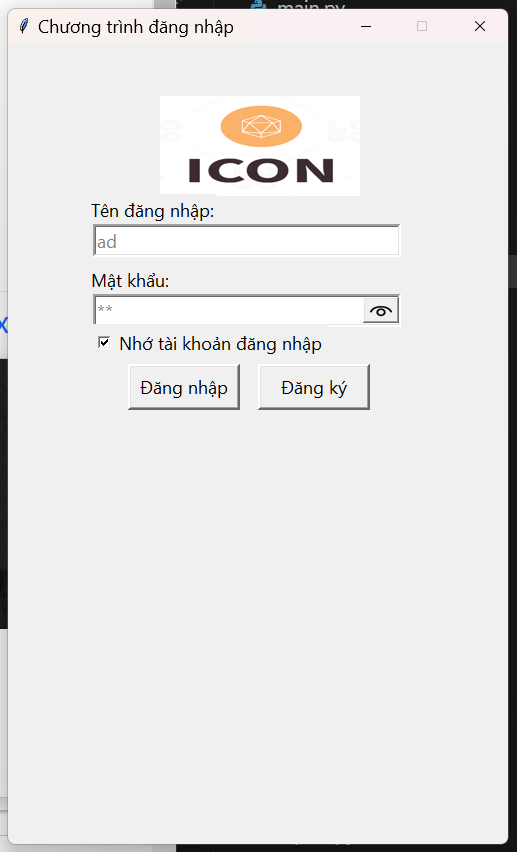 giao diện,code ứng dụng,code python,login form,get login user